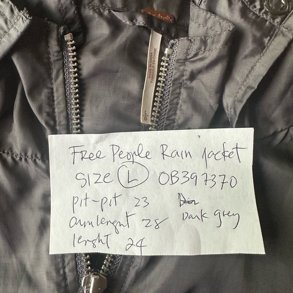 Free People Rain Jacket Excellent Condition Large - Picture 13 of 13